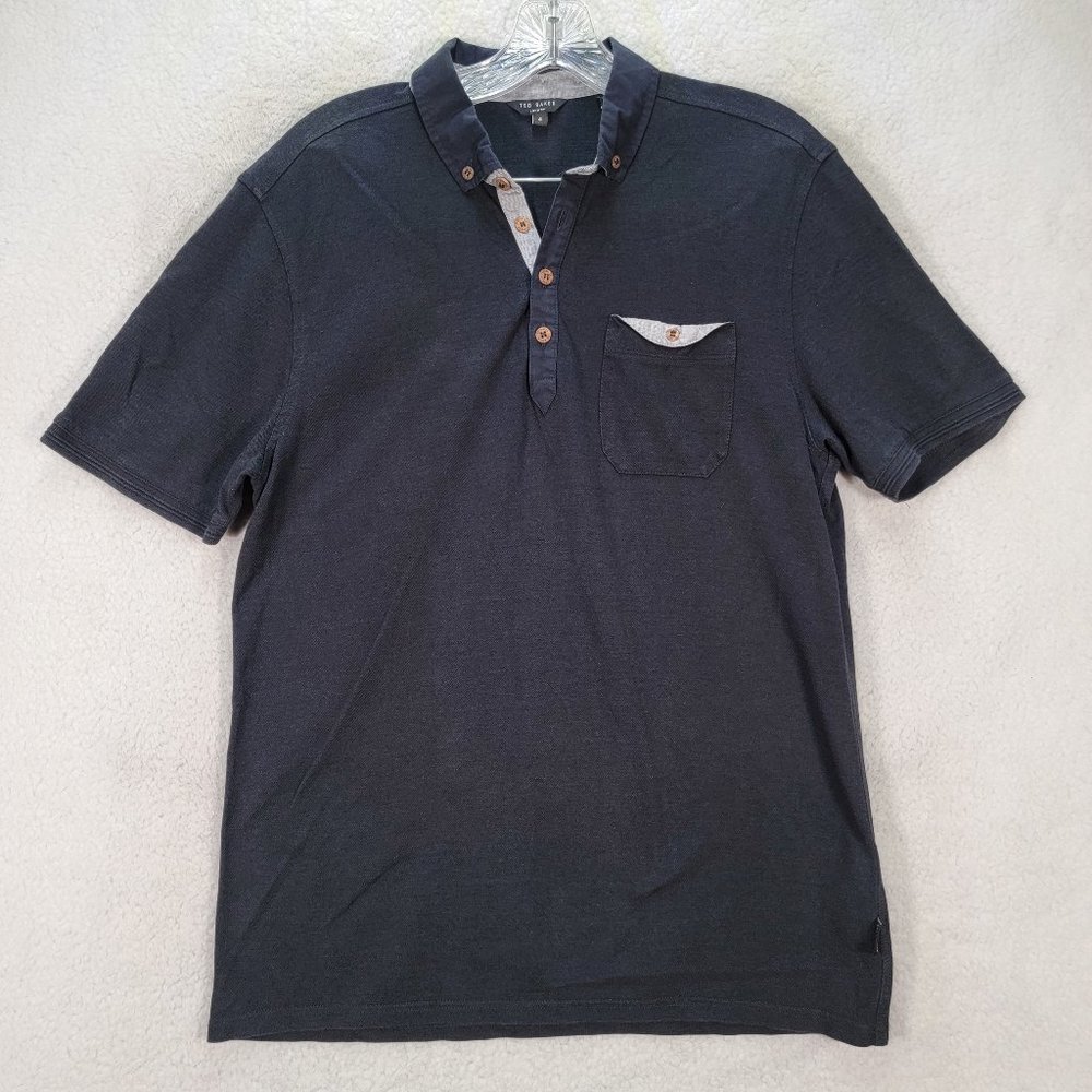 Ted Baker London Polo Shirt Collared Short Sleeve Pocket Classic Mens Polo